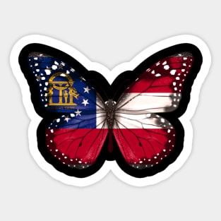 Georgia Flag Butterfly - Gift for Georgian From Georgia GA Sticker